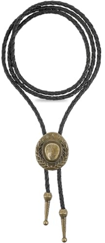 YBEATY Western-Cowboy-Halskette, Indianer-Krawatten, goldfarben, Vintage-Stil, Seilschnalle, Halsband, Bolotie, Leder, Halloween, Krawatte, Zubehör für Damen, Herren, Kinder, Jungen, Kleidungszubehör