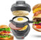 Máquina Eléctrica para Hacer Hamburguesas, Hamburguesera Eléctrica, Sándwichera Antiadherente para Desayuno, Waffles, Egg Mcmuffin, Mini Plancha Redonda para Croissants, Muffinera Black