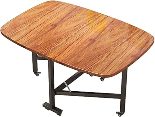 Klapptisch Esstisch, Rechteckiger Esstisch Aus Holz, Ausziehbarer Küchentisch, Platzsparender Verstellbarer Klapptisch Mit Beweglichen Rädern