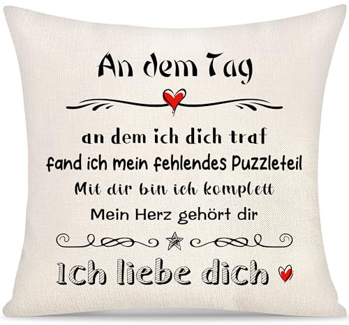 Ich Liebe Dich Kissenbezug Geschenk für Freundin Ehefrau von Freund Ehemann