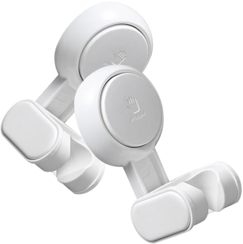 Holibanna 2 pièces Support de Pommeau Ventouse Fixation Murale sans Perçage Base Réglable pour Salle de Bain Installation Facile et Repositionnable