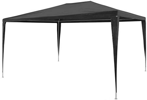 HaoChrymec Partyzelt mit PE-Dach und Stahlrahmen, UV-beständig und wasserfest, Ideal für Gartenpartys, Camping, Festival Zelt, Angelzelt, Anthrazit, 3 x 4 x 2.55 m