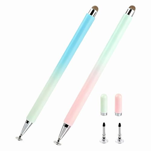2 in 1 Stylus Pen für AMZ Fire Max 11 Table Fire HD 10/8/7 Touch Screen Pen Schreibstift iPad/Android für Honor Pad/XIAOMI/Redmi PadSE Tab Eingabestifte Pencil (Rose/Grün)