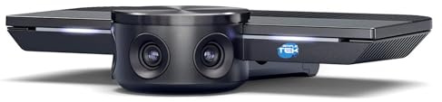 SIMPLETEK - Webcam panoramique 4K professionnelle - Champ de vision 180° - 3 Caméras avec Stitching en temps réel - USB-C Plug-and-Play