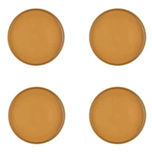 Bjorn BJ-SPSCOC26 Assiettes SCANDI en Grès Recyclé, Jaune Ocre, 21,5 cm, Set de 4, Compatible Lave-vaisselle et Micro-ondes