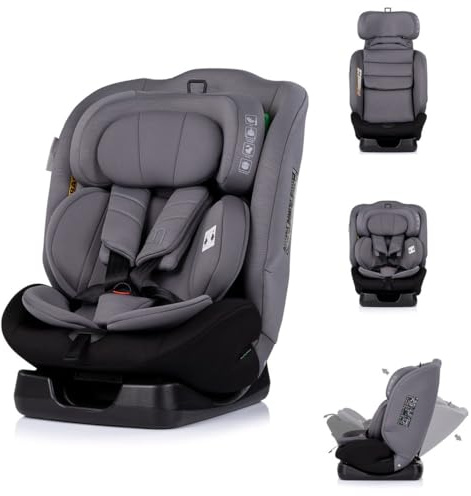 Chipolino Kindersitz Mondial i-Size (40-150cm) Liegeposition Kopfstütze Gurt grau