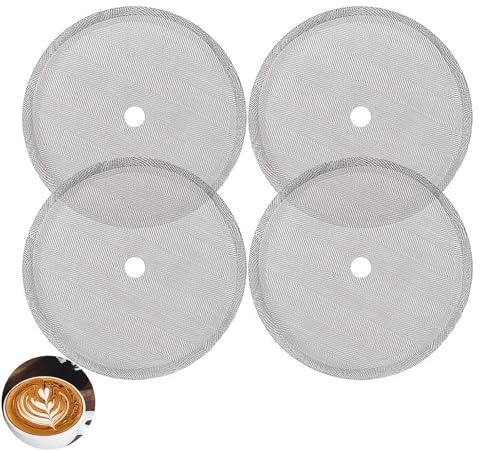 4 Pack Cafetiere Mesh Coffee Press Filter Mesh Replacement, Cafetiere Filter Mesh, Stainless Steel Cafetiere Filters, for 34oz/1000ml Coffee and Tea Makers