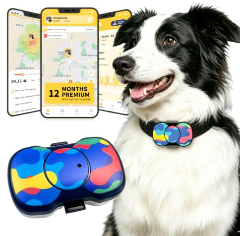 HIPET 4G GPS Dog Tracker UK, Custom-Shape Fence, Waterproof, 21-Day Battery (With Subscription)