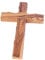 Schlichtes Olivenholzkreuz aus dem Heiligen Land - gestempelt mit Jerusalem auf der Rückseite (16 cm oder 16,5 cm)