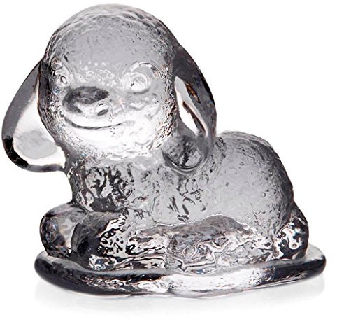 CRISTALICA Glas Figur Tier Statue für Vitrine La mm Liegend Transparent Bleikristall