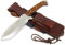 JEO-TEC Nº55 Outdoor Camping Gürtelmesser Jagdmesser Überlebensmesser Survival Bushcraft Messer - Stahl MOVA Scandi - Lederscheide Feuerstahl Messerschärfer - Single Edge