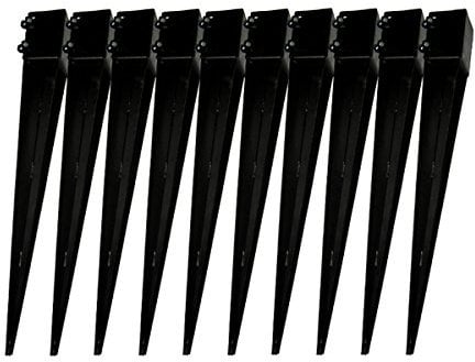 Fence Post Support Spike Holders 3 75MM X10 (Square Bolt Grip Fencing Shoe)