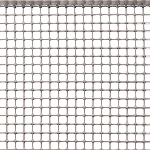 TENAX Filet en Plastique Quadra 10 Argent 1,00x5 m, Filet de Protection Multi-Usages pour Balcons, Terrasses, Portails et Clôtures
