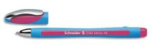 SCHNEIDER LOT de 10 Stylos bille à capuchon, pointe large, corps caoutchouc confort, encre rose