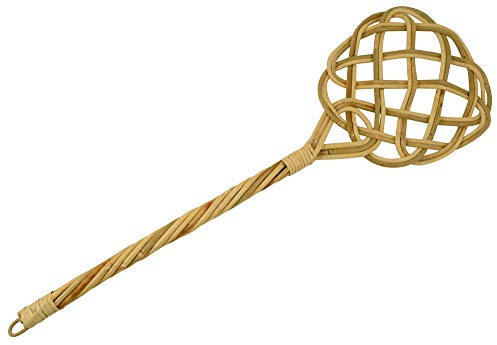 DISRAELI Battipanni in fibra naturale, bambù e rattan extra, a tre intrecci, 25x72cm
