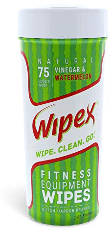 Wipex New Natural Fitness Equipment Wipes for Personal Use, Vinegar with - Great for Yoga, Pilates & Dance Studios, Home Gym, Peloton Bike Wipes, Spas & More (of 75 Wipes)