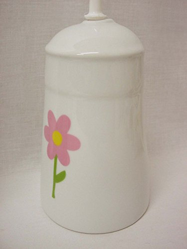 ESCOBILLERO PORTAESCOBILLA ESCOBILLA BAÑO Borde Redondo Porcelana Margarita Rosa