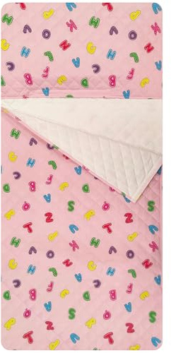 Panini Tessuti Schlafsack für Babys von 2 bis 6 Jahren - 100% Baumwolle, gesteppter Stoff - Made in Italy (Schlafsack Rosa Buchstaben)