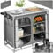 TecTake® Cocina de Camping Plegable, Ligera, con Bolsa de Transporte, Accesorios de Cocina, Mesa Plegable Camping, Armario Cocina Camping, Mueble Cocina Camping, Mesa de Camping - Gris