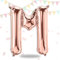 FUNXGO Folienballon Buchstaben Rosegold M - Buchstaben Luftballon Klein M - ca. 40cm Nur Luftfüllung - Ideal für Geburtstag, Hochzeit & Party Deko - Ballon Buchstabe M Rosegold