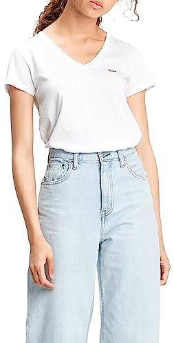 Levi's Damen Perfect V-Neck T-Shirt,White +,L