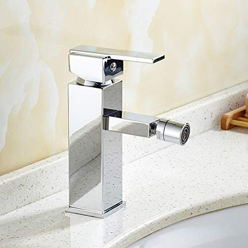 YHSGY Rubinetti per lavandini bagno Rubinetto Del Bacino Rame Finitura Cromata Rubinetto Quadrato Bidet Rubinetto Monocomando Rubinetto Per Acqua Calda E Fredda Miscelatore Bidet Bagno