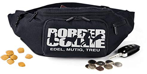 siviwonder Border Collie Dog Hundesport Gürteltasche Bauchtasche Hund Stickerei Farbe Stickerei weiß