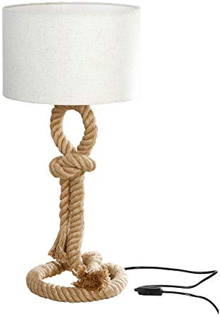 GILDE Lampe Tischlampe Dekolampe Tau-Design - aus Metall mit Tau und cremefarbenem Schirm H 62 cm