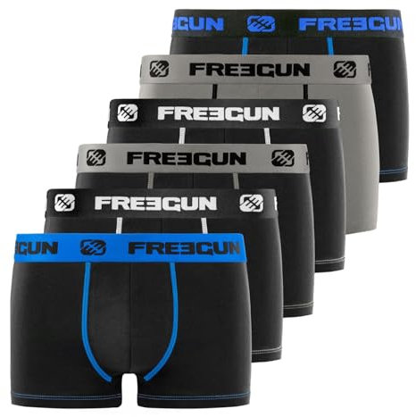 Boxer Homme Coton, Calecon Homme, Ajustement Parfait, Stretch (Lot de 6), Noir Taille XXL