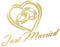 Decus Wedding Just Married Hochzeit Ringe L 0292 (Gold metallic) // Sticker OEM JDM Style Aufkleber