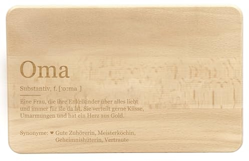 LAUBLUST Frühstücksbrettchen mit Gravur - Lexikon: Das ist Oma - Geschenk Brett | 24x15cm, Holz FSC®