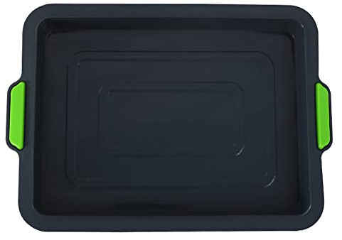 KITITEN Teglia Quadrata in Silicone con Puntini Doppi Colori Ispessimento Teglia per Biscotti Portatile,Grey