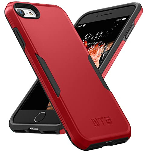NTG Shockproof compatible for iPhone SE 2022/3rd/2020,iPhone 8/7 Case, Heavy-Duty Tough Rugged Lightweight Slim Protective Case for iPhone SE/8/7-Red