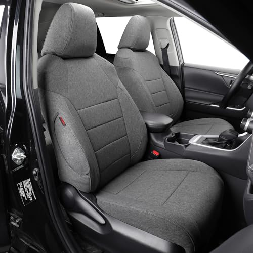 Coverdram Sitzbezüge, kompatibel mit ausgewählten Toyota RAV4 LE,XLE,XLE Premium,Limited 2019 2020 2021 2022 Modellen (Grau, komplettes Set)