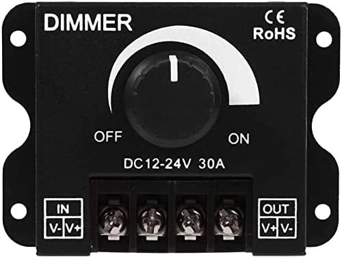Hsthe Sea LED-Schalter-Dimmer, DC 12V-24V 30A PWM-Dimmer-Controller, einstellbare Helligkeit Lichtschalter-Dimmer-Controller für LED-Streifenlicht