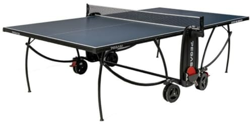 Pegasi Tischtennisplatte 800 - Tischtennisplatte Indoor - Faltbare Tischtennistisch - Klappbar - Original Tischtennistisch - Mit Rädern - Beweglich - Blau