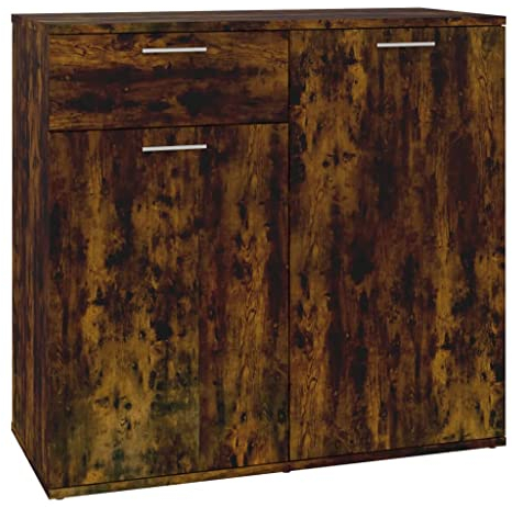 vidaXL Sideboard Kommode Anrichte Schrank Beistellschrank Mehrzweckschrank Standschrank Flurschrank Räuchereiche 80x36x75cm Holzwerkstoff