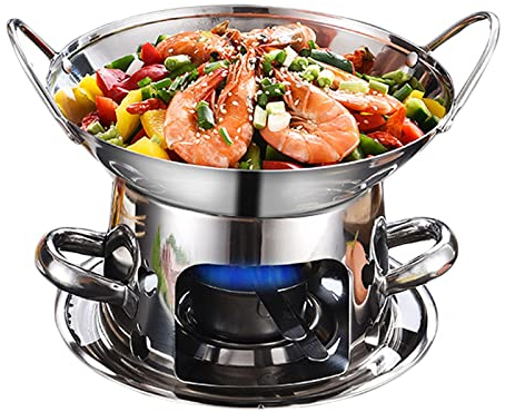 Réchaud De Camping avec Marmite Portable Réchaud À Alcool, Mini Cuisinière À Alcool, Réchaud Chauffage À L'alcool, Brûleur À Alcool pour Intérieur