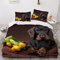 Bettwäsche 135×200 3D Gedruckt 4teilig Dackel Welpe 100% Mikrofaser mit Reißverschluss Gelbe Tulpe Kinder Soft Jungen Mädchen Bettwaren Bettbezug mit Kissenbezug 80x80 cm
