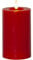 LED Stumpenkerze LINA - Echtwachs - realistische 3D Flamme - Batterie - Timer - rot (15 cm)