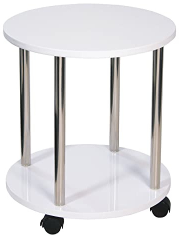 spot on dealz Small Side Table Bedside Table 2 Tier Living Room Tables Square Coffee Narrow End Occasional Tables Contemporary Wooden Shelving Nightstand Bedroom Decor Furniture White