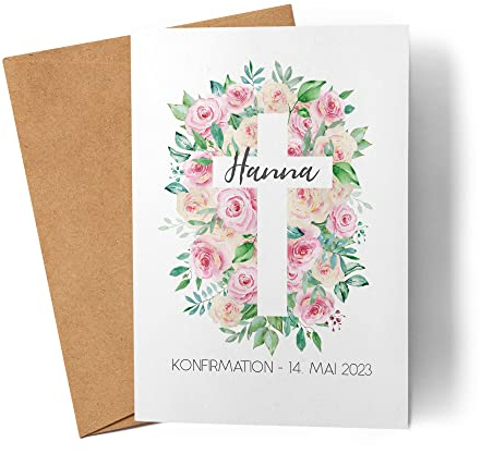 Kiddle-Design Karte Konfirmation Mädchen Konfirmationskarte Geldgeschenk Personalisiert Sprüche Gratulation zur Konfirmation Glückwunschkarte