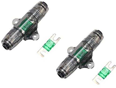 Greluma 2 Pièces 30A 6-10 Gauge AWG In-Line ANL MANL Porte-fusible avec 2 fusibles 30A