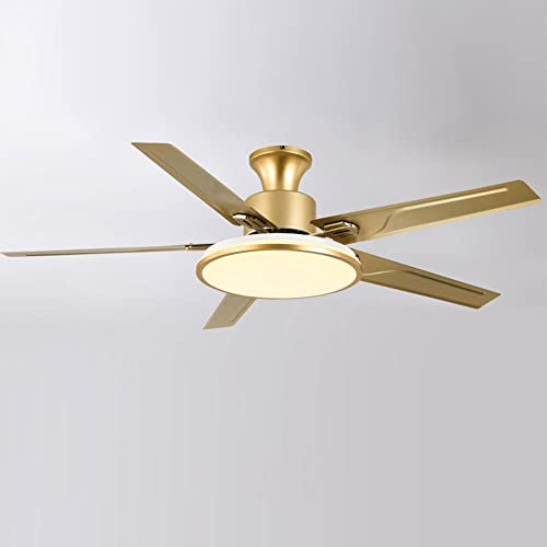 IBalody Industrial Gold Ceiling Fan Light Metal Big Fan Lights Indoor Remote Ceiling Fan With LED Light 3 Speed Timing Ceiling Lights Fan Lighting For Living Room Dining Room Bedroom