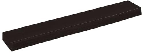 vidaXL Wandregal, Holzregal Regal Handgefertigt mit Baumkante, Wandboard Regalbrett Deko, Bücherregal Hängeregal, Dunkelbraun 60x10x4cm Massivholz Eiche Behandelt