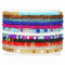 Bracelet de cheville bohème, perles faites à la main, bracelet de cheville d'été, fil élastique, perles multicouches, bijoux de pied pour femmes et filles, 20 centimeters, Perles en verre, perles