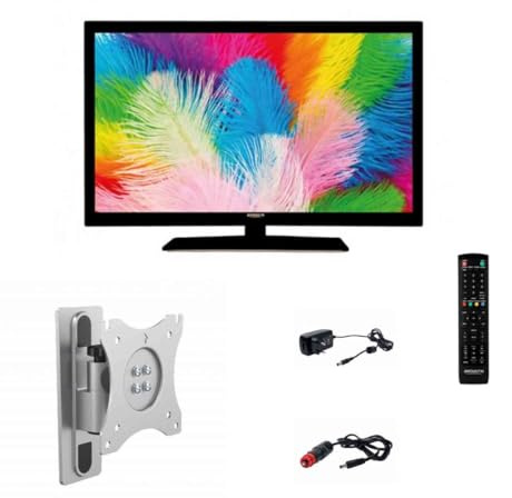 Antarion Pack TV LED 21.5 54cm Full HD 12V + Support TV 180° Camping-Car