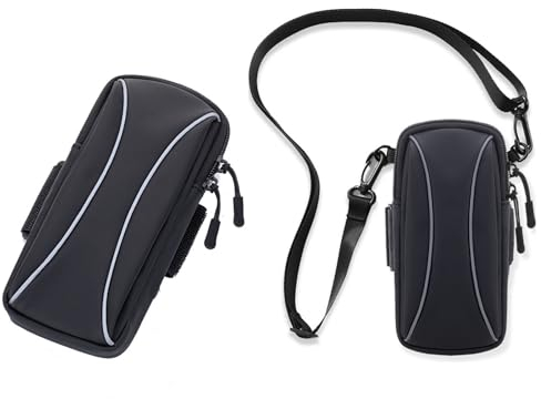 Casecret Armband Armtasche Rennen Outdoor Handytasche zum Umhängen mit Geldbörse Sport Lauf Handy Tasche Arm Band Laufen Handyhalterung Umhängetasche für iPhone 15 14 Samsung S23 Xiaomi Bis zu 7.3