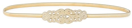 BlackButterfly Kettengürtel Taillenkette Damen | 1 cm Schmal, Goldoptik, Sieben Schnallenmotive, Haken-Ösen-Verschluss, Größen S-XXL, Elegant & Festlich