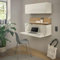 Lomadox Homeoffice Set weiß mit Eiche 2-teilig modern, 1 Sekretär, 1 Hängeschrank